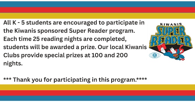 Kiwanis Super Reader Program